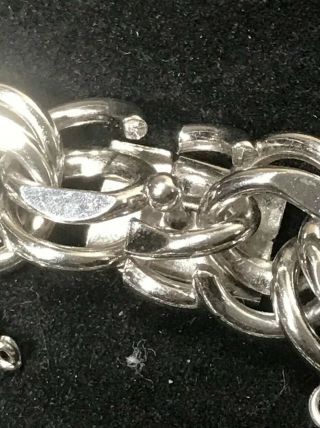Quality Vintage Double Link STERLING SILVER Heavy Starter Charm Bracelet 7.  5” 8