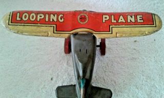 Vintage 1940 ' s Marx 5 inch Looping Plane Wind Up Tin Litho Toy USA 3 1/4 