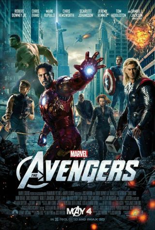 " Rare " Avengers Movie Poster 27 X 40 Double - Sided One Sheet Disney Ds
