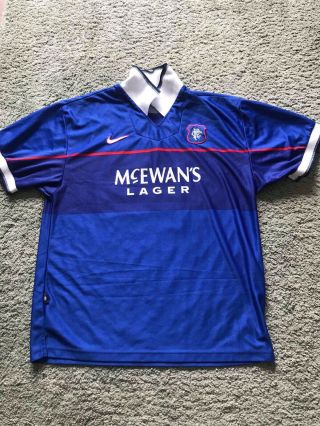 Glasgow Rangers Retro Vintage Football Shirt 1997 - 1999 Size Xl