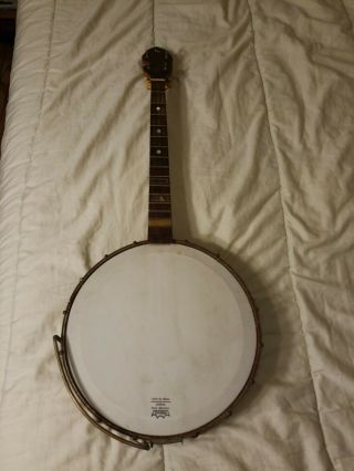 Vintage Banjo 4 String Wood Instrument Remo Weather King No Strings Needs Tlc