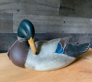 Big Sky Carvers Wood Carved Mallard Male Drake Duck Decoy Artist Signed 613