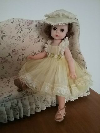 Vintage Madame Alexander Brunette Lissy Doll Tagged Dress,  Hat,  Panties,  Shoes