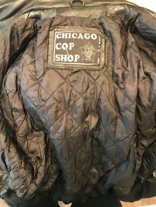 Chicago Police Leather Jacket Vintage Size 44 Authentic Chicago Cop Shop 10