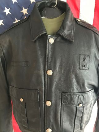Chicago Police Leather Jacket Vintage Size 44 Authentic Chicago Cop Shop 2