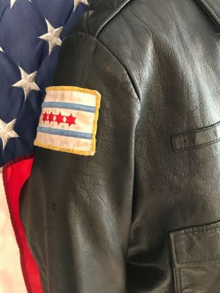 Chicago Police Leather Jacket Vintage Size 44 Authentic Chicago Cop Shop 4