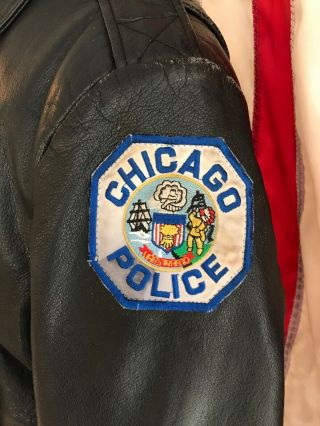 Chicago Police Leather Jacket Vintage Size 44 Authentic Chicago Cop Shop 7