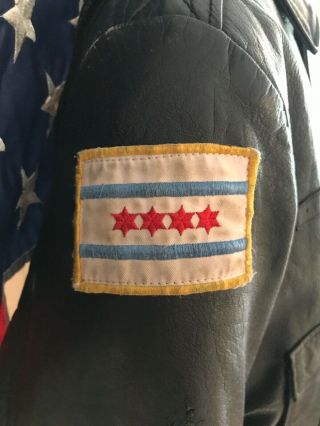 Chicago Police Leather Jacket Vintage Size 44 Authentic Chicago Cop Shop 8