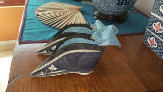 Vintage Chinese Lotus Shoes Embroidered Shoes For Bound Feet 6 " X 1 3/4 ".