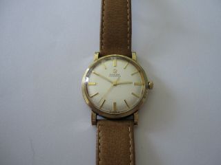 Vintage Omega 17 Jewel Automatic Mens Watch 10k Gold Filled Case Swiss Runs