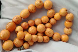 Antique German Pressed Amber Necklace Beads Natural Baltic 77g 3