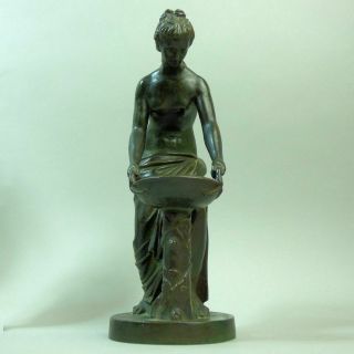 Victorian Antique Classical Bronze Maiden Grand Tour Figure C.  1850
