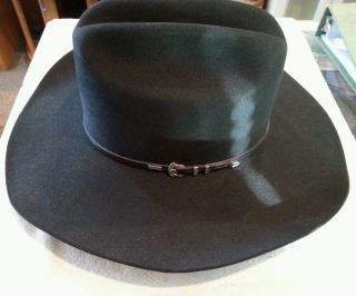 Vintage Mcgraw Cowboy Hat " Resistol " 4xxxx Beaver 7 1/8 Long Oval Black Western