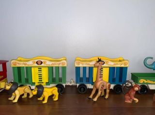Vintage Fisher Price Little People 14 PIECE CIRCUS TRAIN 991 2