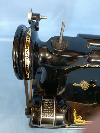 Vtg Singer Featherweight Model 221 - 1 Sewing Machine W/Case - 1951 AKO79123 9