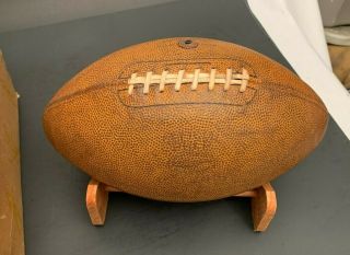Vintage Old Circa 1950 ' s JC HIGGINS Official Prep Leather Football 2