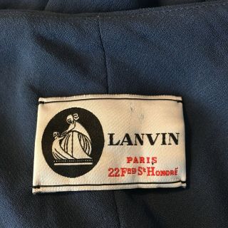 Lanvin Women ' s Vintage Gray Blue Grecian Draped Dress Size 42 US Size 12 6