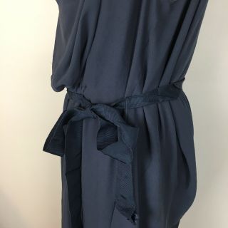 Lanvin Women ' s Vintage Gray Blue Grecian Draped Dress Size 42 US Size 12 8