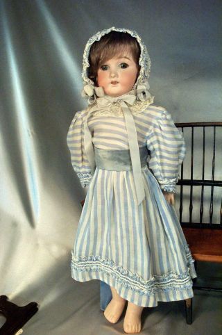 Lovely Vintage Dress & Lace Bonnet Fits Antique French Bebe Doll or German Girl 2