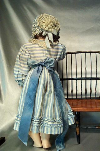 Lovely Vintage Dress & Lace Bonnet Fits Antique French Bebe Doll or German Girl 3
