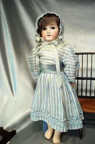 Lovely Vintage Dress & Lace Bonnet Fits Antique French Bebe Doll or German Girl 6