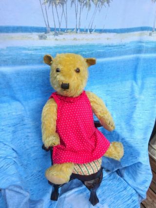 Antique Teddy Bear 1930`s/40`s Chiltern Old Toy Collectable Grunts 21 " Tall