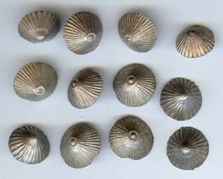 Set Of Twelve Vintage Navajo Indian Domed Silver Buttons