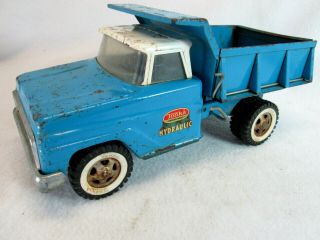 Vintage 1960s Tonka Blue & White Hydraulic Dump Truck No.  520