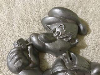 vintage POPEYE The SAILOR Metal Toy Mold Wall Plaque Pipe Hat 2