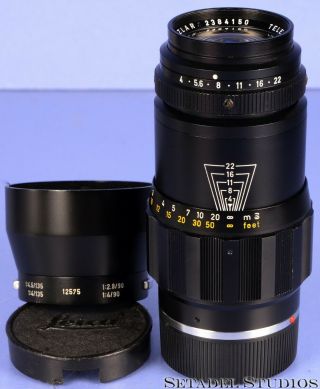 Leica 135mm Tele - Elmar F4 11851 Black M Lens,  12575 Shade,  Caps Rare Transition