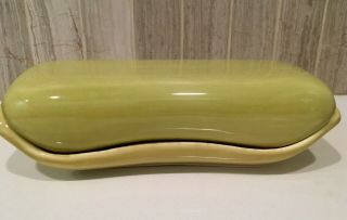 Rare Russel Wright American Modern Covered Butter Dish Chartreuse Mcm Vintage