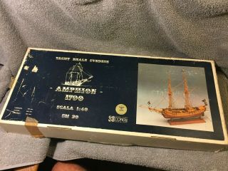 Vintage Corel 1/40 Scale Wooden Model Ship Kit: “amphion 1790” Made In Italy