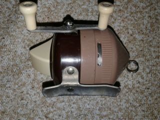 Zebco 203 Fishing Reel Vintage Reels Rare 2 Tone Brown - Size Of 202 - Usa Made