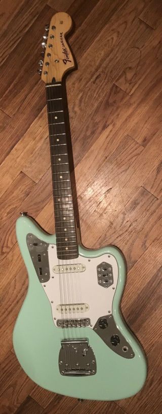 Fender Squier Vintage Modified Jaguar Electric Guitar In Surf Green / Seafoam