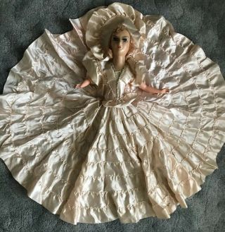 Vintage - Boudoir / Bed Doll - Satin Dress - 26 " Tall