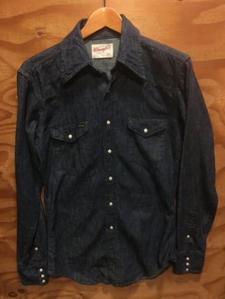 True Vintage 60’s•wrangler Sanforized•chambray Denim Shirt•15 1/2 - 33 ( (medium))