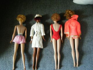 4 Vintage 1960’s bubble cut & OTHER Girl Barbie Dolls ALL HAVE JAPAN ON FEET 2