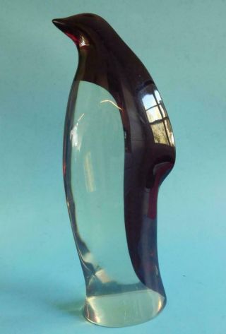 Large Vintage Abraham Palatnik Penguin Lucite Acrylic Sculpture Figurine Brazil