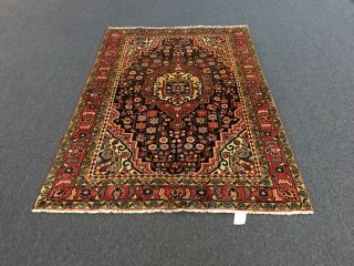 On Semi Antique Hand Knotted Persian Geometric Area Rug Carpet 4’5”x6’6”