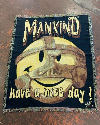 Vintage 1990’s Wwf Mankind Blanket