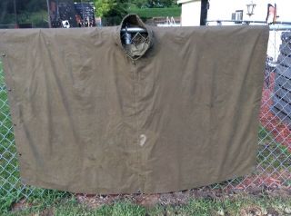 Vintage Ww2 Us Military Poncho / Tent - Made By United States Rubber Co.