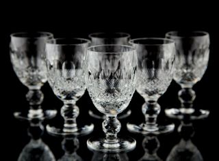Waterford Colleen Short Stem Cut White Wine Glasses Set Of 6 Vintage Crystal