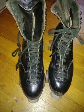 Vintage Capped Toe Hyde Mens Size 8.  5 Black Leather