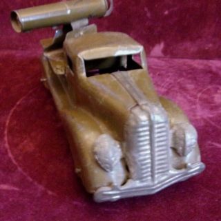 Vintage MARX Pressed Steel Cannon Army Truck 4