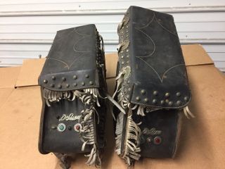 Vintage 1950’s Harley Panhead,  Indian Chief Fringed Saddlebags - RARE FIND 2