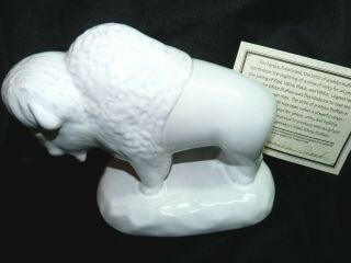 Rare Vintage Frankoma Pottery White Buffalo Sculpture 818 Of 2000 W/