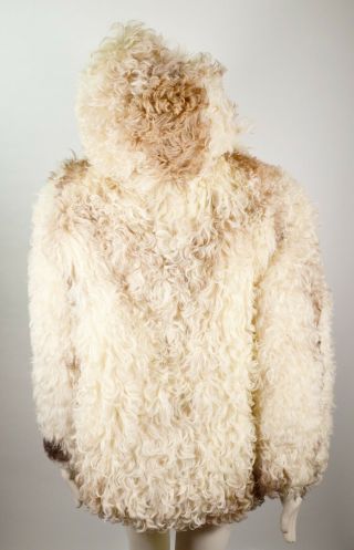 Vintage Women ' s Curly Sheep Skin Coat Shaggy Mongolian Fur Long Lamb Boho Jacket 3