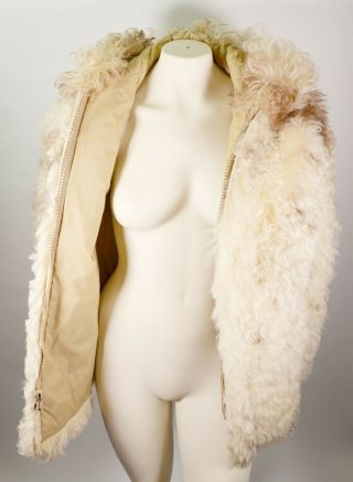 Vintage Women ' s Curly Sheep Skin Coat Shaggy Mongolian Fur Long Lamb Boho Jacket 5