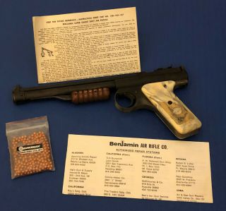Vintage Benjamin Franklin Bb Cal.  Model 130 Air Pistol,  Orig.  Box & Bb 