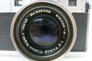 Vintage Nikon S2 35mm Rangefinder Camera with 50mm f/2.  0 Lens P/R/D 2